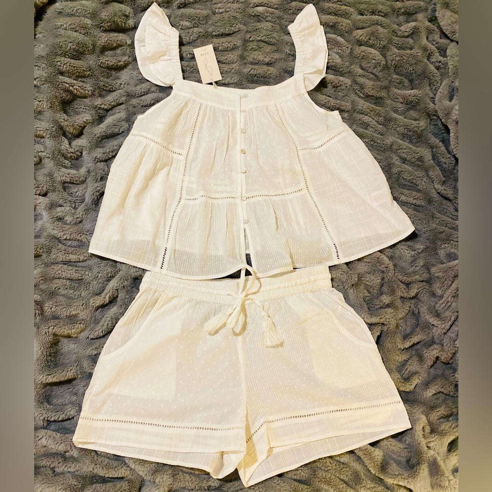 Joie cotton feminine sleep set with darling detail and babydoll style top